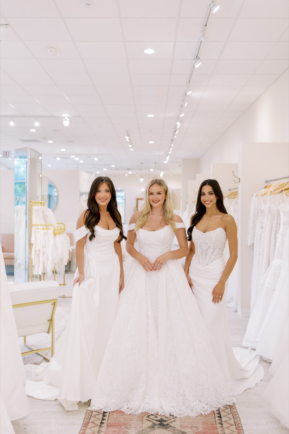 Wedding gowns from the newest collection on display in the Brickhouse Bridal showroom