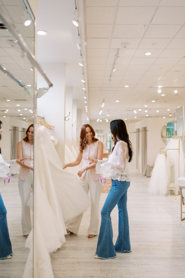 Bride having her gown fitted at Brickhouse Bridal
