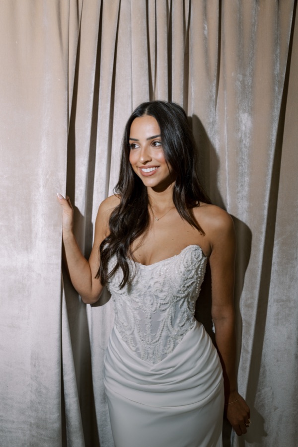 Brickhouse Bridal bride in a fitted wedding gown
