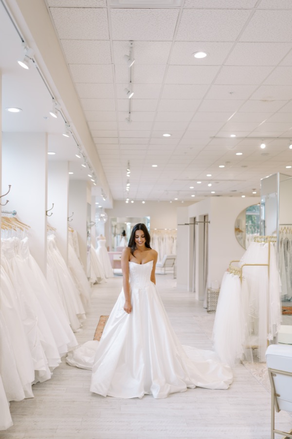 Bride having her gown fitted at Brickhouse Bridal